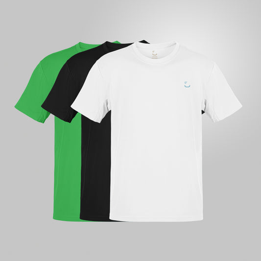 b)asic T-Shirt - Pack 3 - Black, White and Green